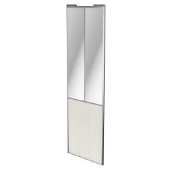 Porte de placard coulissante atelier bois nordique profil gris GoodHome Arius H. 248,5 x L. 76.2 cm + amortisseurs