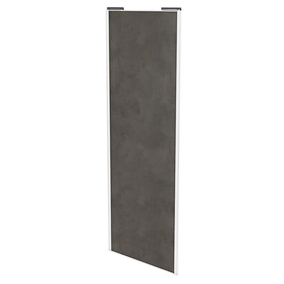 Porte de placard coulissante gris antique profil blanc GoodHome Arius H. 248,5 x L. 92.2 cm + amortisseurs
