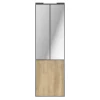 Porte de placard coulissante atelier effet chêne brut profil gris GoodHome Arius H. 248,5 x L. 76.2 cm + amortisseurs