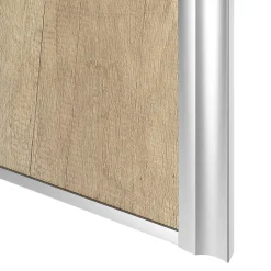 Porte de placard coulissante atelier effet chêne brut profil gris GoodHome Arius H. 248,5 x L. 76.2 cm + amortisseurs