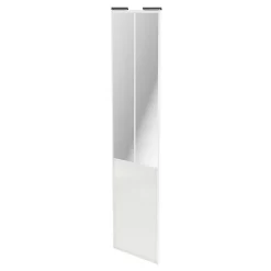 Porte de placard coulissante atelier blanc brillant profil blanc GoodHome Arius H. 248,5 x L. 61.2 cm + amortisseurs