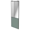 Porte de placard coulissante atelier vert de gris profil noir GoodHome Arius H. 248,5 x L. 91.2 cm + amortisseurs
