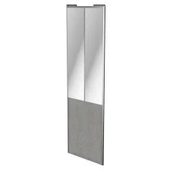 Porte de placard coulissante atelier béton profil gris GoodHome Arius H. 248,5 x L. 76.2 cm + amortisseurs