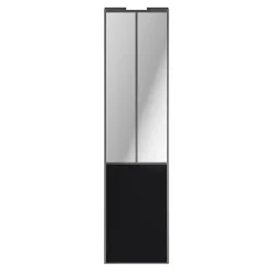 Porte de placard coulissante atelier noir mat profil gris GoodHome Arius H. 248,5 x L. 61.2 cm + amortisseurs