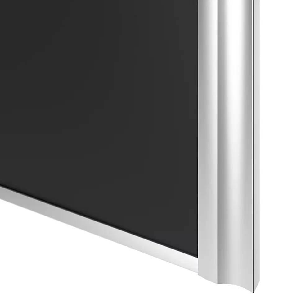 Porte de placard coulissante atelier noir mat profil gris GoodHome Arius H. 248,5 x L. 61.2 cm + amortisseurs
