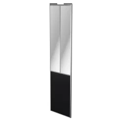 Porte de placard coulissante atelier noir mat profil gris GoodHome Arius H. 248,5 x L. 61.2 cm + amortisseurs