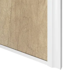 Porte de placard coulissante atelier effet chêne brut profil blanc GoodHome Arius H. 248,5 x L. 61.2 cm + amortisseurs
