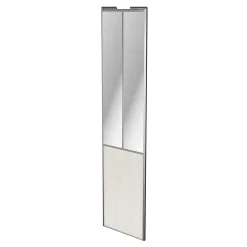 Porte de placard coulissante atelier bois nordique profil gris GoodHome Arius H. 248,5 x L. 61.2 cm + amortisseurs
