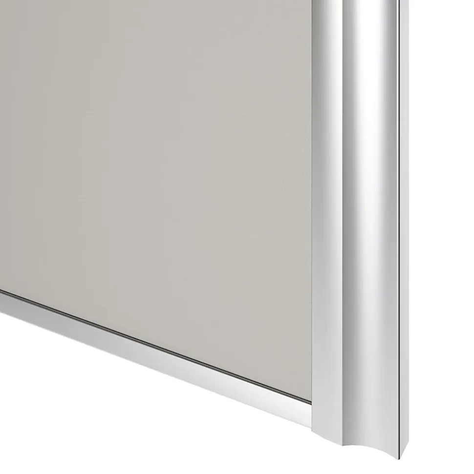 Porte de placard coulissante atelier gris clair mat profil gris GoodHome Arius H. 248,5 x L. 76.2 cm + amortisseurs