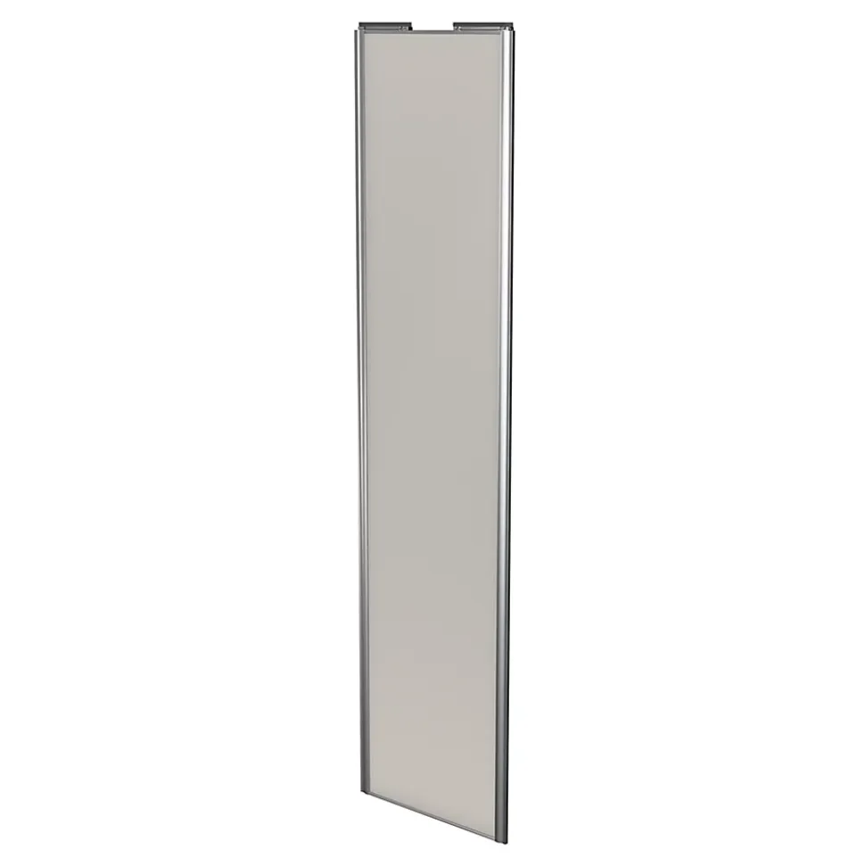 Porte de placard coulissante gris clair mat profil gris GoodHome Arius H. 248,5 x L. 62.2 cm + amortisseurs