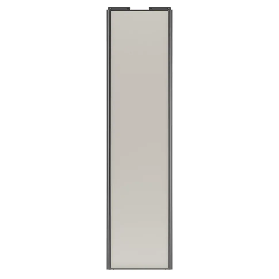 Porte de placard coulissante gris clair mat profil gris GoodHome Arius H. 248,5 x L. 62.2 cm + amortisseurs