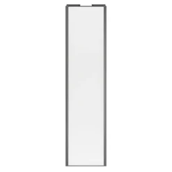 Porte de placard coulissante blanc profil gris GoodHome Arius H. 248,5 x L. 62.2 cm + amortisseurs