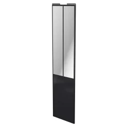 Porte de placard coulissante atelier noir brillant profil noir GoodHome Arius H. 248,5 x L. 61.2 cm + amortisseurs