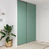 Porte de placard coulissante vert de gris profil gris GoodHome Arius H. 248,5 x L. 92.2 cm + amortisseurs