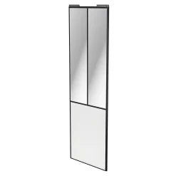 Porte de placard coulissante atelier blanc profil noir GoodHome Arius H. 248,5 x L. 76.2 cm + amortisseurs