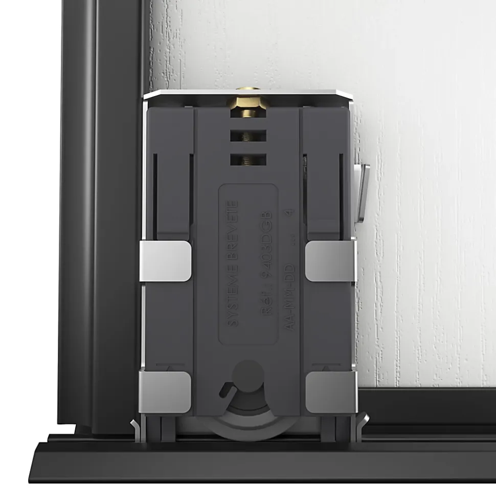 Porte de placard coulissante atelier blanc profil noir GoodHome Arius H. 248,5 x L. 76.2 cm + amortisseurs