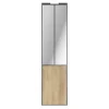 Porte de placard coulissante atelier effet chêne brut profil gris GoodHome Arius H. 248,5 x L. 61.2 cm + amortisseurs