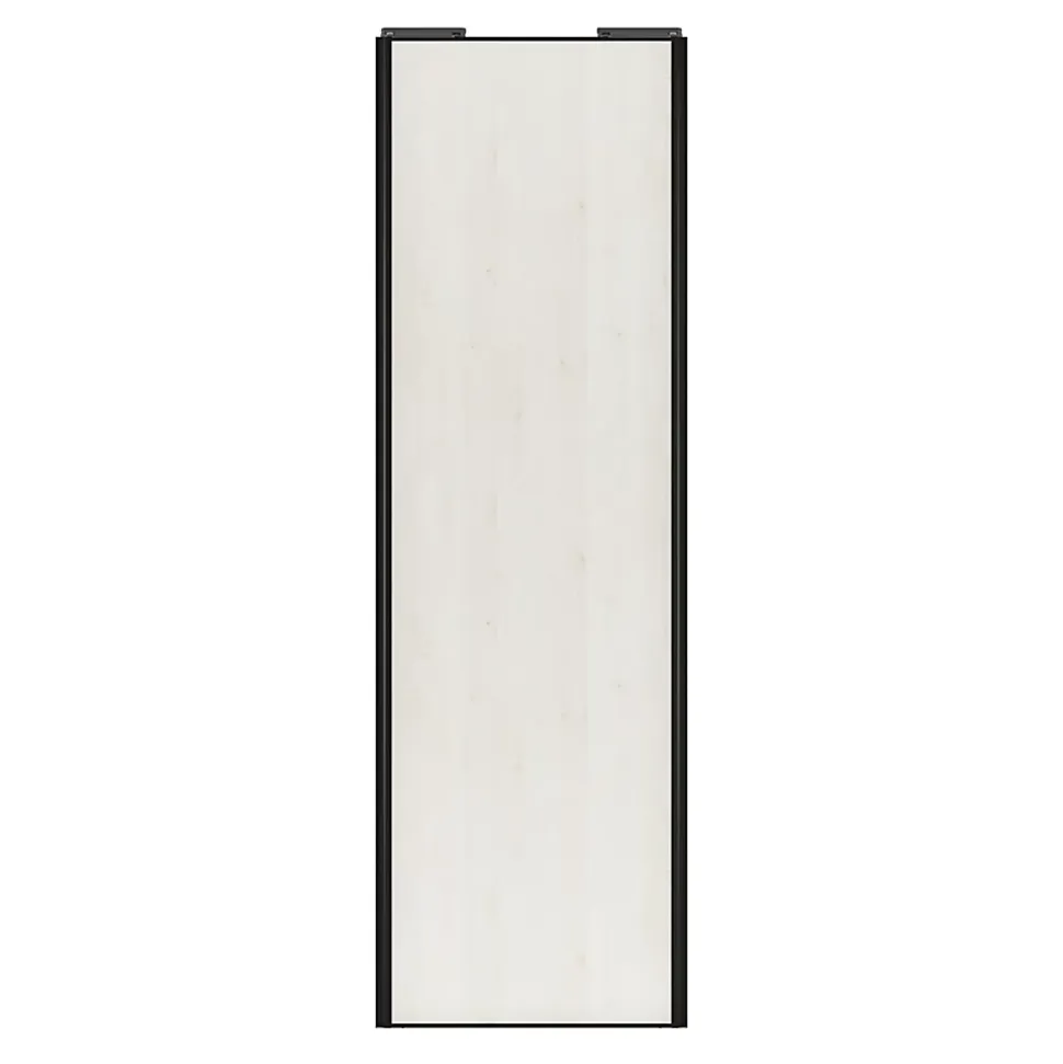 Porte de placard coulissante bois nordique profil noir GoodHome Arius H. 248,5 x L. 77.2 cm + amortisseurs