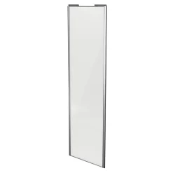 Porte de placard coulissante blanc brillant profil gris GoodHome Arius H. 248,5 x L. 77.2 cm + amortisseurs