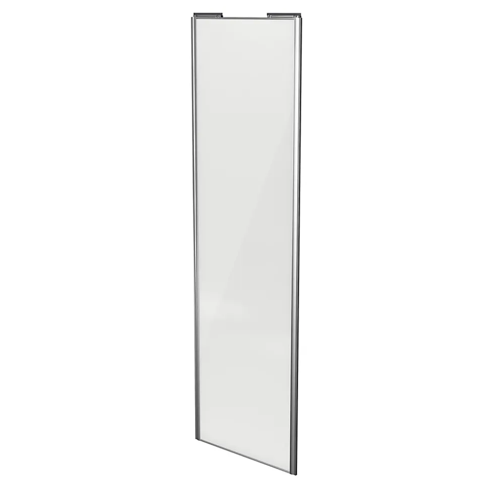 Porte de placard coulissante blanc brillant profil gris GoodHome Arius H. 248,5 x L. 77.2 cm + amortisseurs