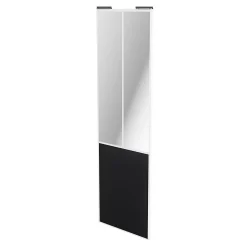 Porte de placard coulissante atelier noir mat profil blanc GoodHome Arius H. 248,5 x L. 76.2 cm + amortisseurs