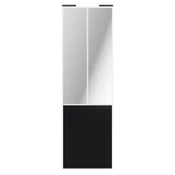 Porte de placard coulissante atelier noir mat profil blanc GoodHome Arius H. 248,5 x L. 76.2 cm + amortisseurs