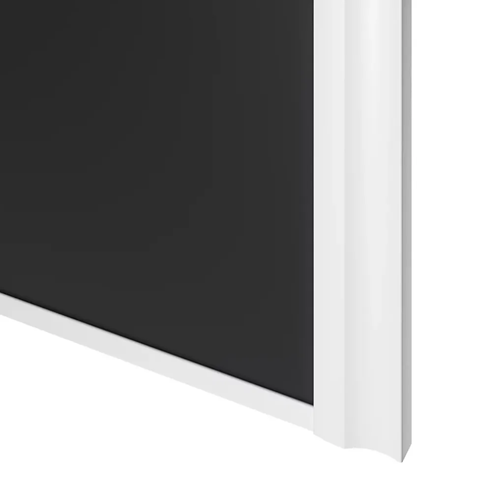 Porte de placard coulissante atelier noir mat profil blanc GoodHome Arius H. 248,5 x L. 76.2 cm + amortisseurs
