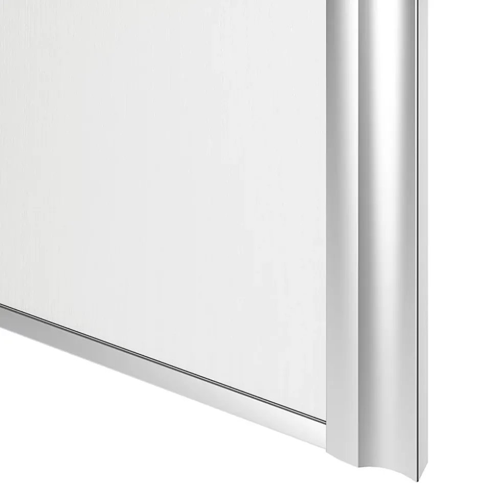 Porte de placard coulissante atelier blanc profil gris GoodHome Arius H. 248,5 x L. 61.2 cm + amortisseurs