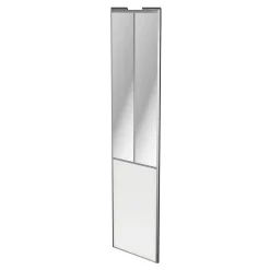 Porte de placard coulissante atelier blanc profil gris GoodHome Arius H. 248,5 x L. 61.2 cm + amortisseurs