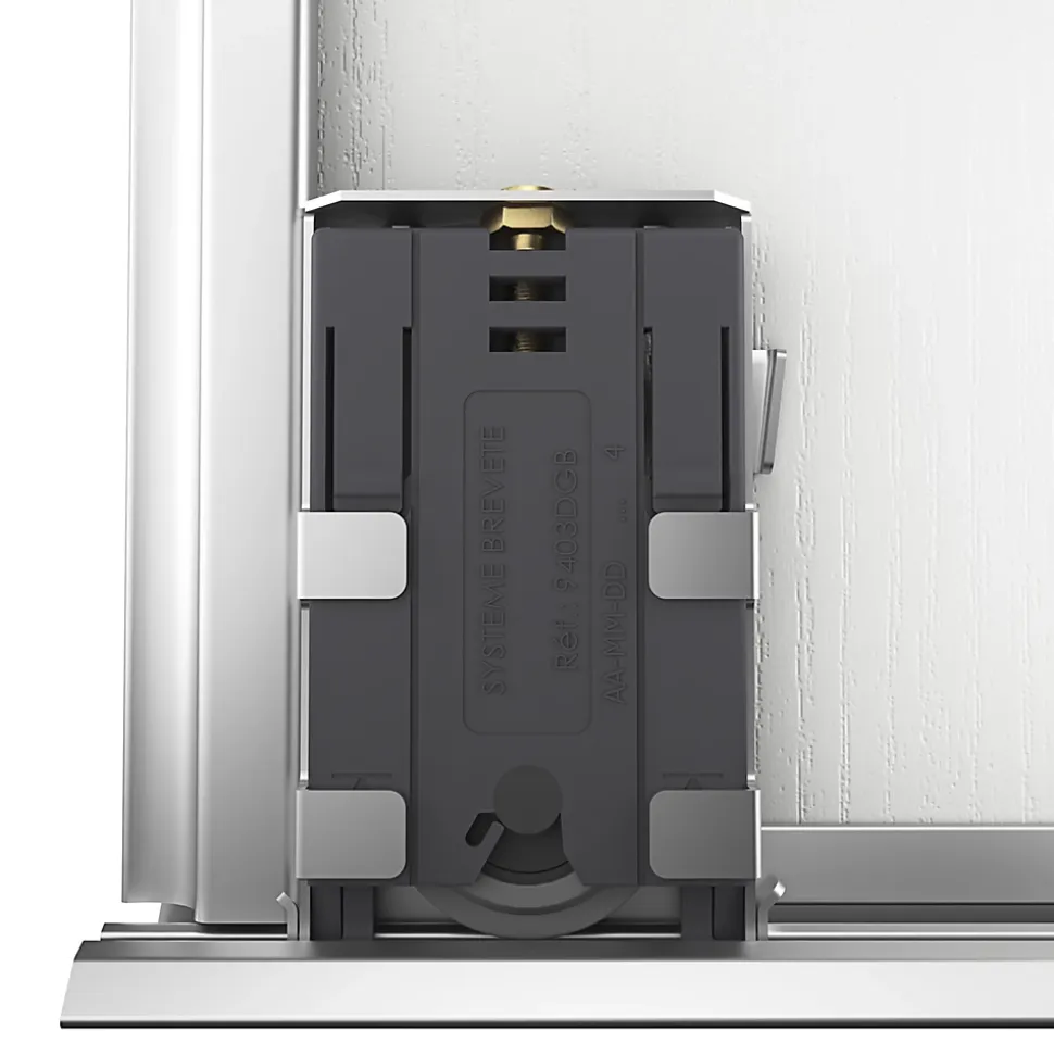 Porte de placard coulissante atelier blanc profil gris GoodHome Arius H. 248,5 x L. 61.2 cm + amortisseurs
