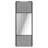 Porte de placard coulissante avec miroir béton profil noir GoodHome Arius H. 248,5 x L. 92.2 cm + amortisseurs