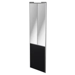 Porte de placard coulissante atelier noir mat profil gris GoodHome Arius H. 248,5 x L. 76.2 cm + amortisseurs