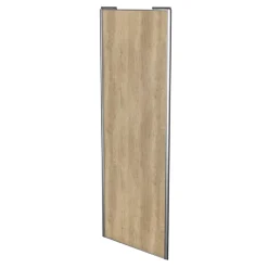 Porte de placard coulissante effet chêne brut profil gris GoodHome Arius H. 248,5 x L. 92.2 cm + amortisseurs