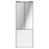Porte de placard coulissante atelier blanc brillant profil gris GoodHome Arius H. 248,5 x L. 91.2 cm + amortisseurs