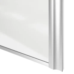 Porte de placard coulissante atelier blanc brillant profil gris GoodHome Arius H. 248,5 x L. 91.2 cm + amortisseurs