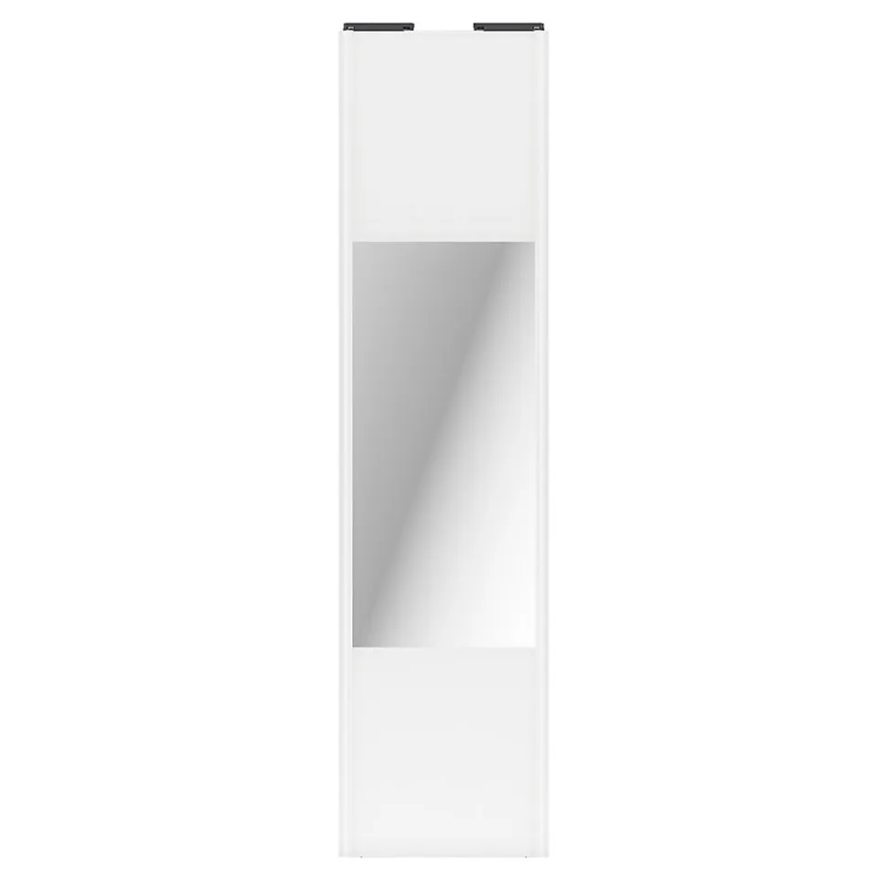 Porte de placard coulissante avec miroir blanc profil blanc GoodHome Arius H. 248,5 x L. 62.2 cm + amortisseurs
