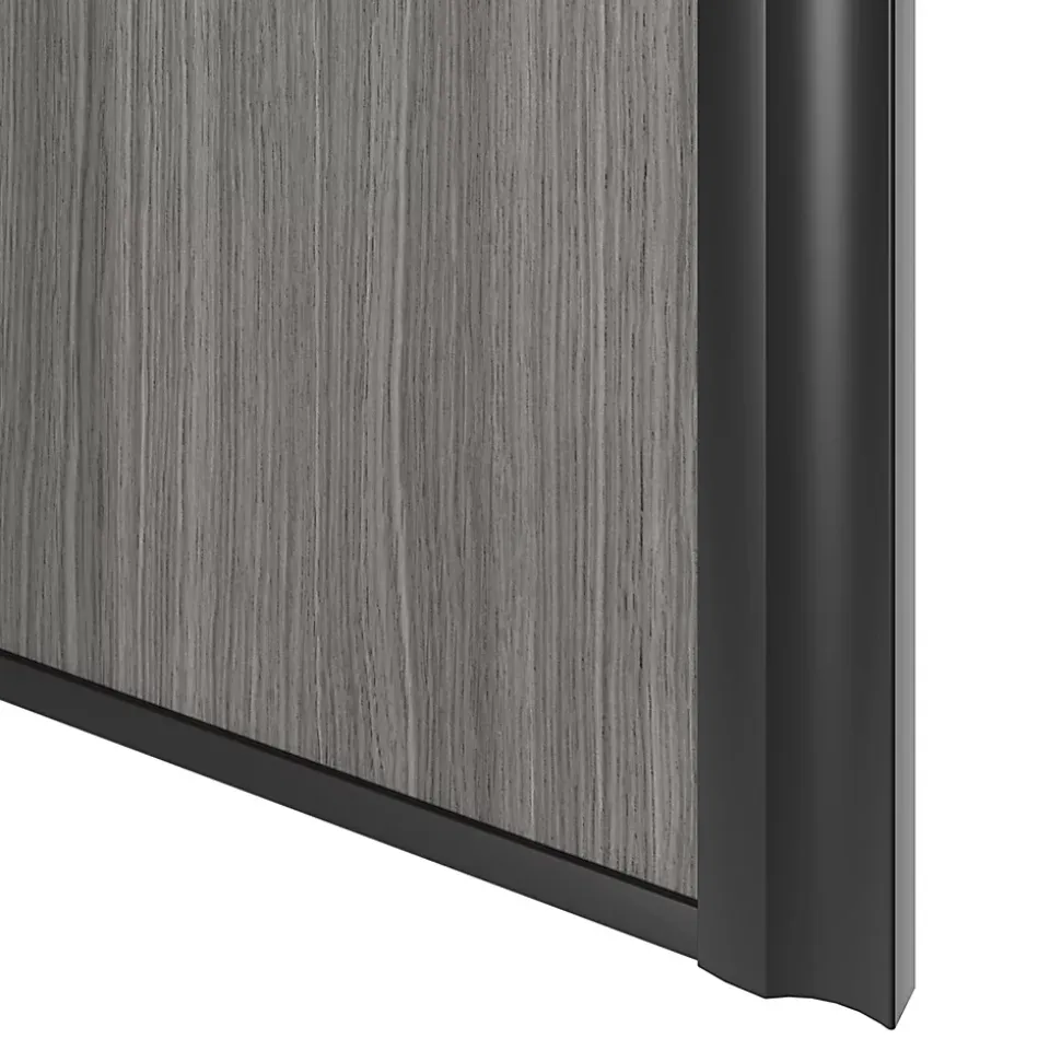 Porte de placard coulissante atelier effet chêne grisé profil noir GoodHome Arius H. 248,5 x L. 91.2 cm + amortisseurs