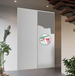Porte de placard coulissante prêt à peindre H. 250 x L. 150 cm vendue par 2