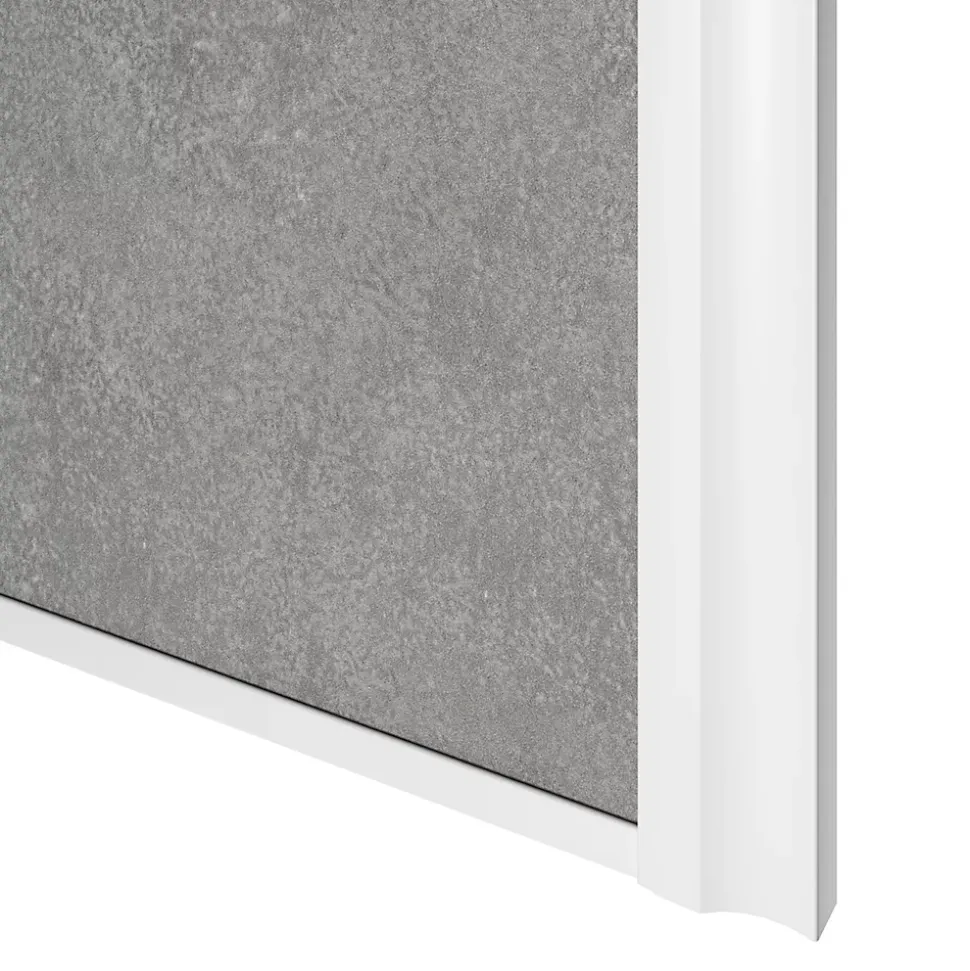 Porte de placard coulissante atelier béton profil blanc GoodHome Arius H. 248,5 x L. 76.2 cm + amortisseurs