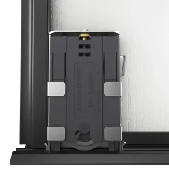 Porte de placard coulissante atelier blanc profil noir GoodHome Arius H. 248,5 x L. 91.2 cm + amortisseurs