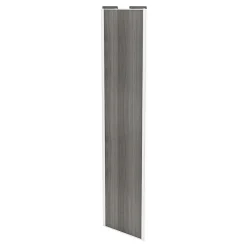 Porte de placard coulissante effet chêne grisé profil blanc GoodHome Arius H. 248,5 x L. 62.2 cm + amortisseurs