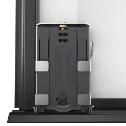 Porte de placard coulissante atelier blanc brillant profil noir GoodHome Arius H. 248,5 x L. 61.2 cm + amortisseurs