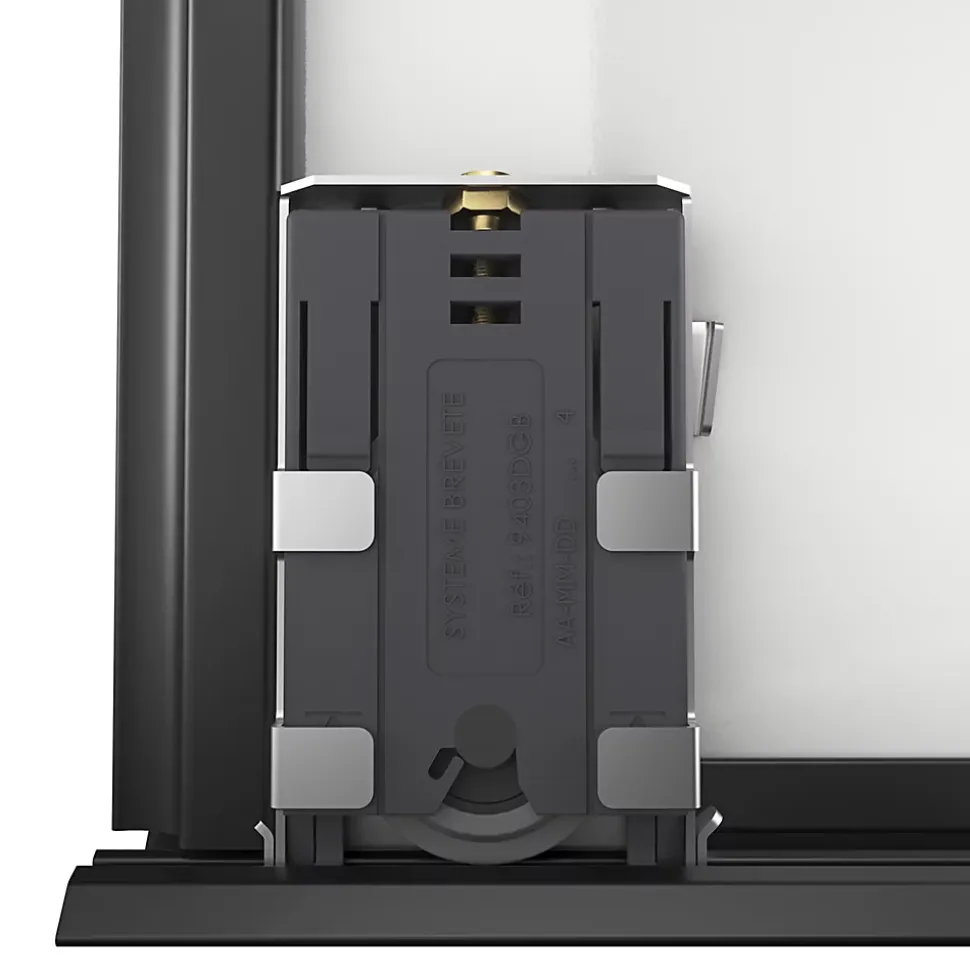 Porte de placard coulissante atelier blanc brillant profil noir GoodHome Arius H. 248,5 x L. 61.2 cm + amortisseurs