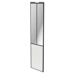 Porte de placard coulissante atelier blanc brillant profil noir GoodHome Arius H. 248,5 x L. 61.2 cm + amortisseurs