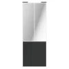 Porte de placard coulissante atelier gris foncé mat profil blanc GoodHome Arius H. 248,5 x L. 91.2 cm + amortisseurs