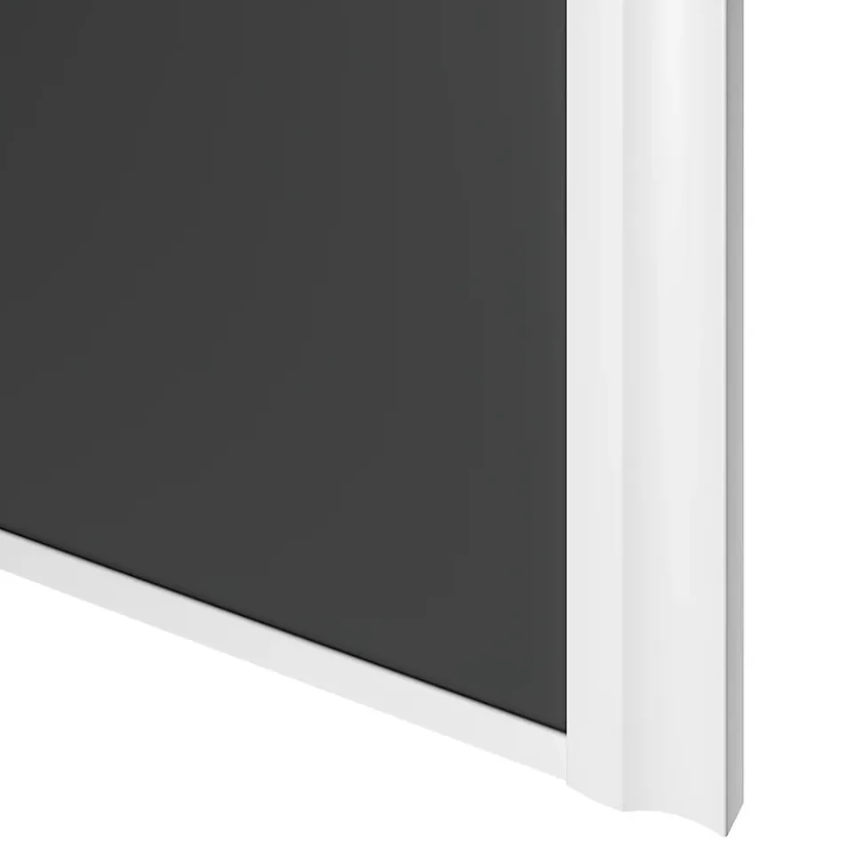 Porte de placard coulissante atelier gris foncé mat profil blanc GoodHome Arius H. 248,5 x L. 91.2 cm + amortisseurs