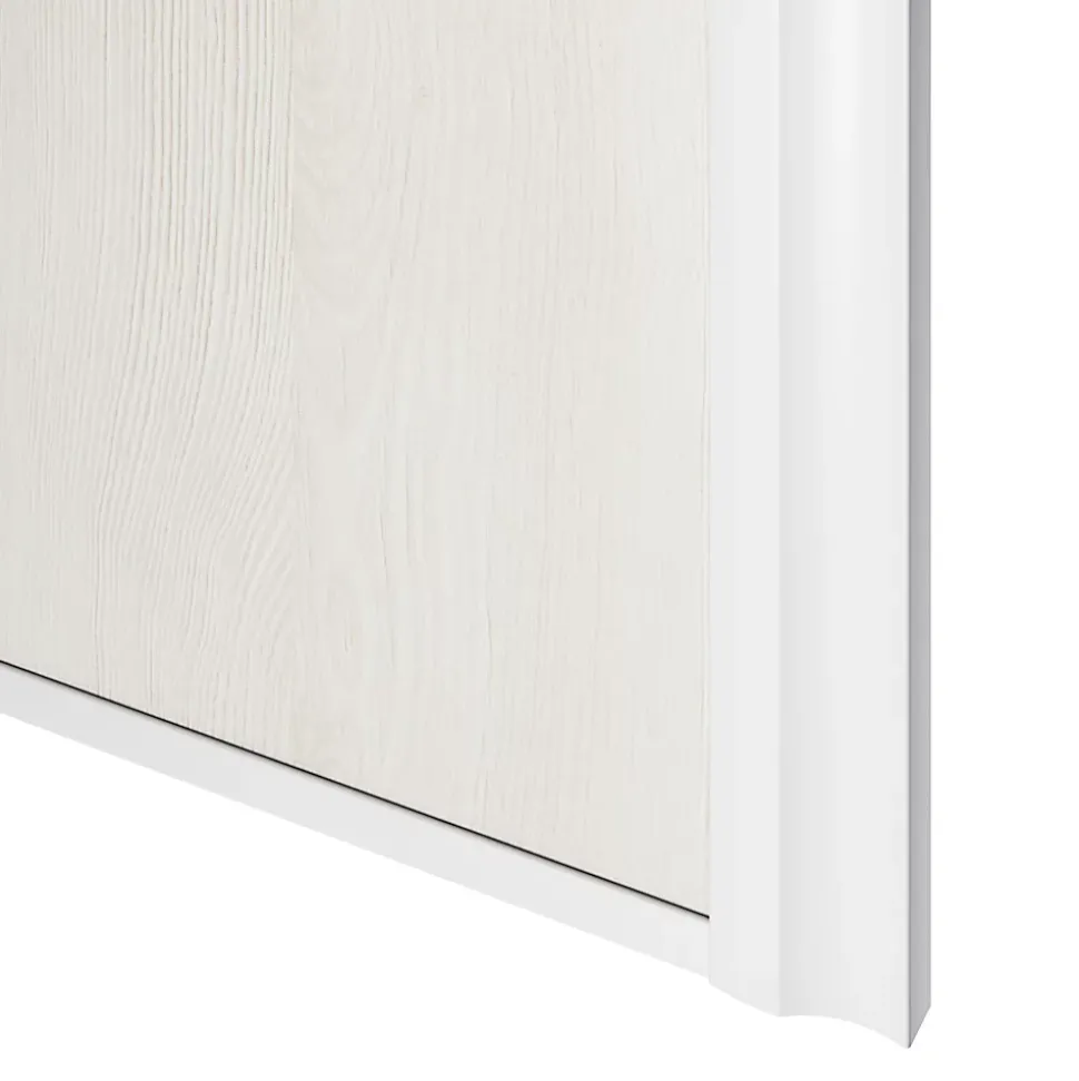 Porte de placard coulissante atelier bois nordique profil blanc GoodHome Arius H. 248,5 x L. 91.2 cm + amortisseurs
