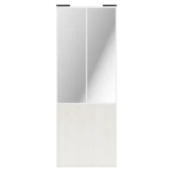 Porte de placard coulissante atelier bois nordique profil blanc GoodHome Arius H. 248,5 x L. 91.2 cm + amortisseurs