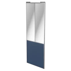 Porte de placard coulissante atelier bleu profil gris GoodHome Arius H. 248,5 x L. 91.2 cm + amortisseurs