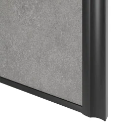 Porte de placard coulissante atelier béton profil noir GoodHome Arius H. 248,5 x L. 91.2 cm + amortisseurs